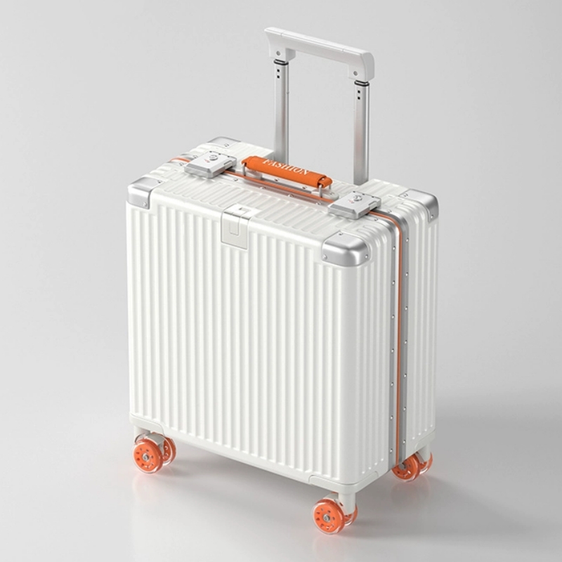 Aluminum Frame Carry On Luggage - 18インチ機内持ち込みスーツケース カラフルなスピナーホイール アルミフレーム トラベル搭乗用ローリングラゲージ 高品質PC素材