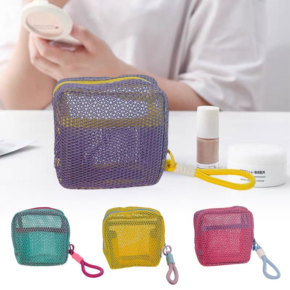 Cosmetic Bags - 新しいドーパミンカラー収納バッグ大容量ハンドル付き化粧品バッグ小銭入れ