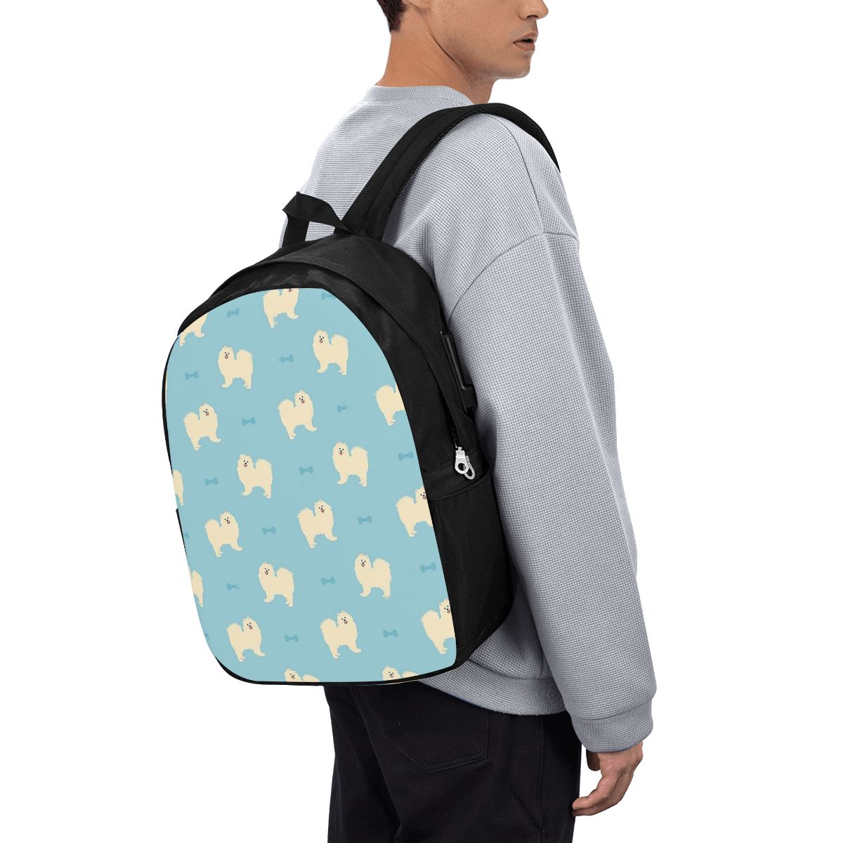 Travel Bags - サモエド犬バックパック旅行ノートブックバッグコンピュータ大学生スクールバッグラップトップショルダーバッグ男性女性用