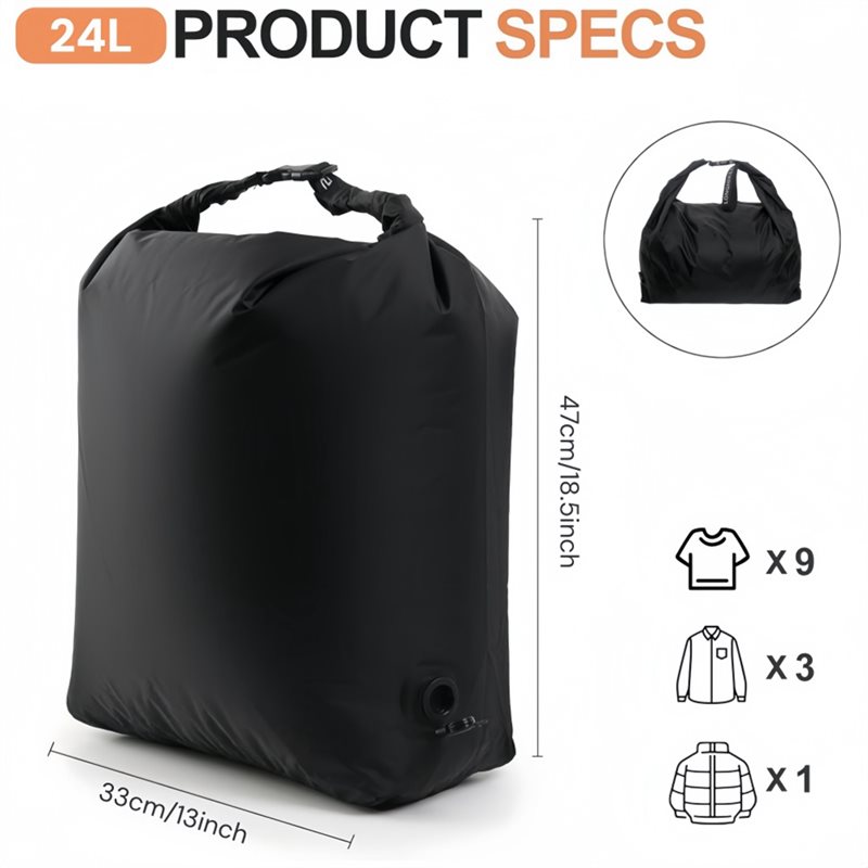 A25F-再利用可能な衣類オーガナイザー 24L ハンドロー - Foldable Rolling Luggage Bag のレビューと価格