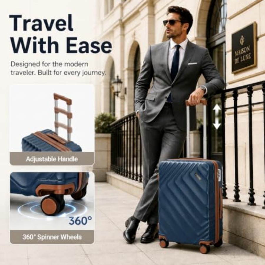 5ピースハードシェル拡張可能ラゲージセット、機内持ち込み可能 - Expandable Hard Shell Luggage Set のレビューと価格
