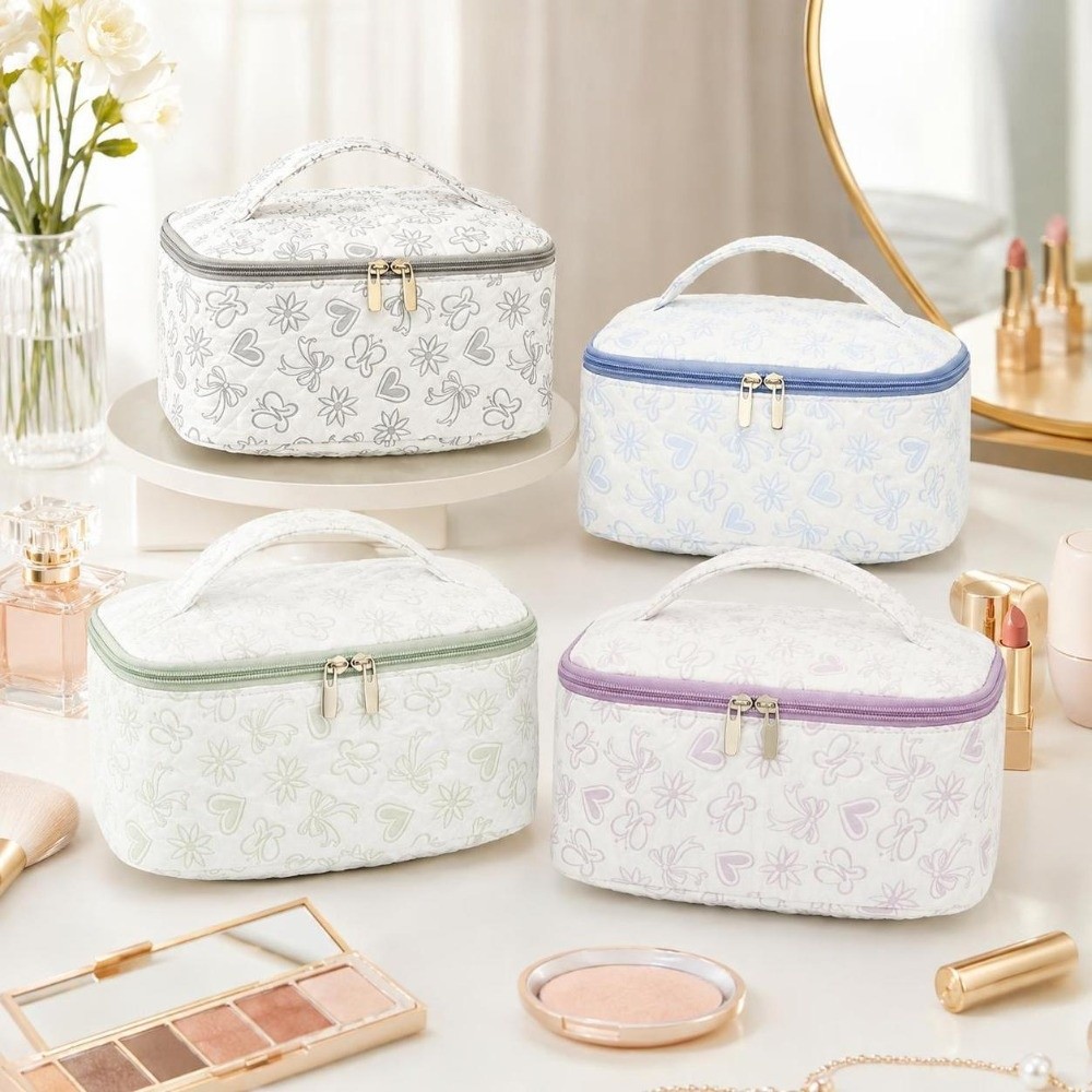 新しい大容量メイクアップバッグ 花柄 ファッションコスメ収納 - Cosmetic Bags のレビューと価格