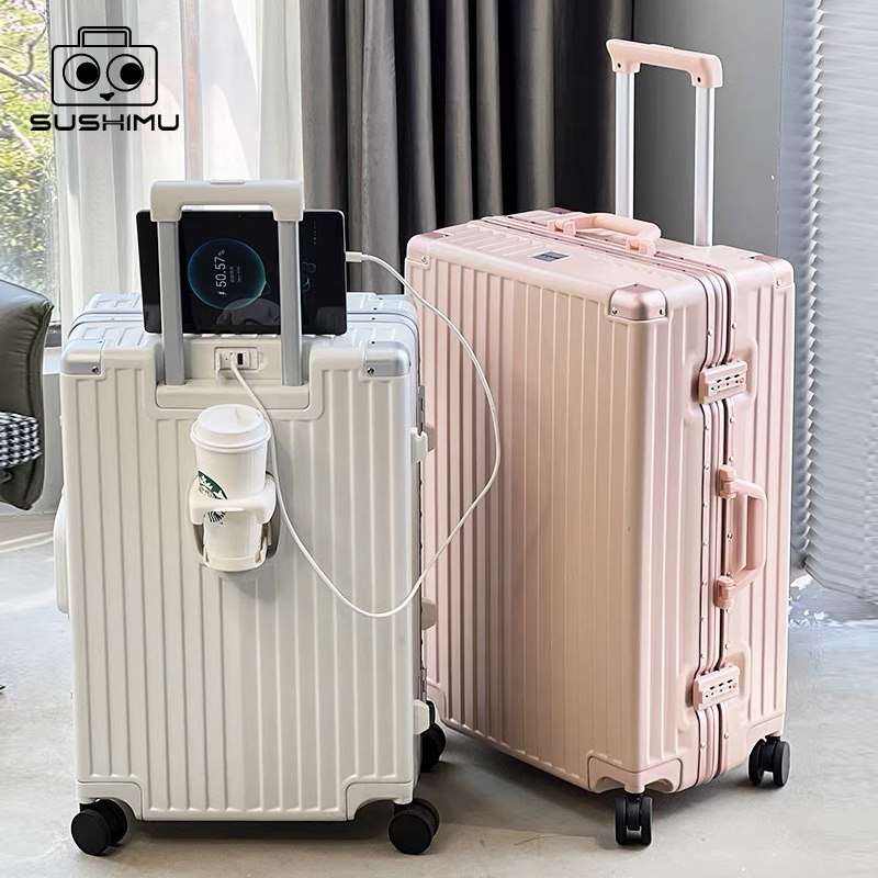 SUSHIMU 機内持ち込み荷物 カップ電話ホルダー付き ハ - Spinner Wheel Rolling Suitcase 20 Inch のレビューと価格