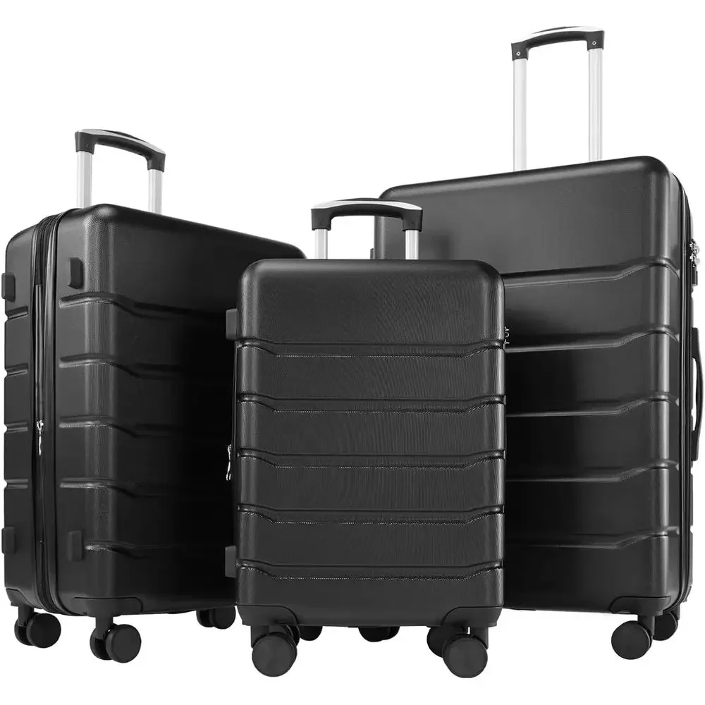 3ピース ハードシェル スピナーラゲッジセット TSAロック - Expandable Hard Shell Luggage Set のレビューと価格