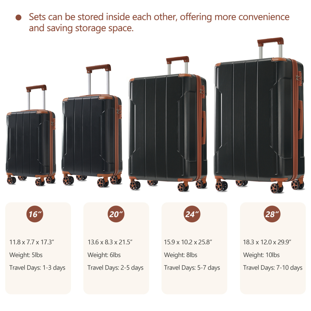 ハードシェルラゲージセット 6ピーススーツケースセット、拡張 - Expandable Hard Shell Luggage Set のレビューと価格