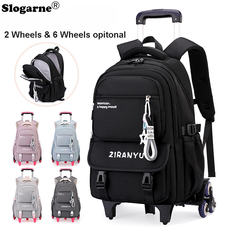 学生用トロリーバックパック キッズ 2026年新作 6輪ロー - Foldable Rolling Luggage Bag のレビューと価格