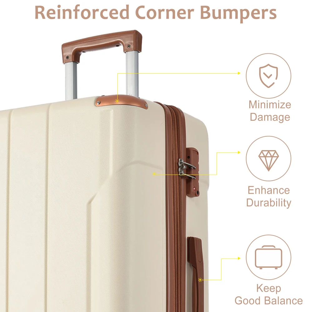 ハードシェルABS製スーツケースセット 2ピースセット 拡張 - Expandable Hard Shell Luggage Set のレビューと価格