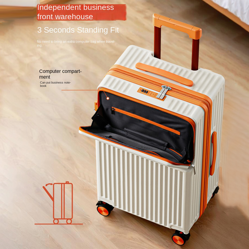 スタイリッシュな20/24インチトラベルスーツケース、ビジネ - Front Opening Laptop Luggage 24 Inch のレビューと価格