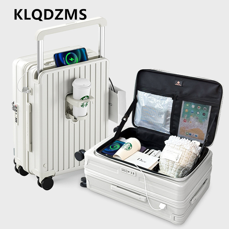 KLQDZMS 充電スーツケース フロントオープニング搭乗ボ - Front Opening Laptop Luggage 24 Inch のレビューと価格