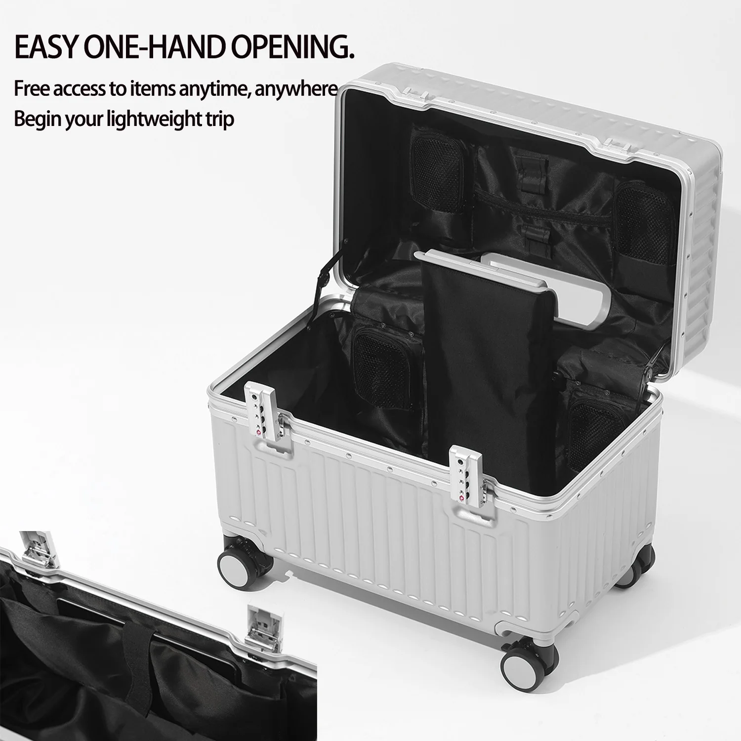 18インチのアルミフレーム製スーツケース。TSAロック付き、 - Aluminum Frame Carry On Luggage のレビューと価格
