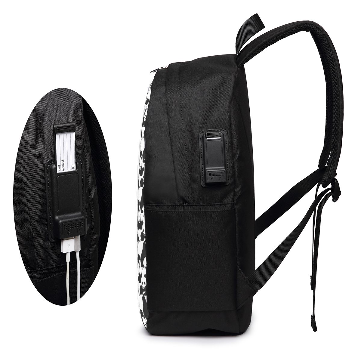 パンダ柄バックパック旅行ノートブックバッグコンピュータ大学生 - Travel Bags のレビューと価格